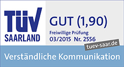 Siegel TÜV Saarland - Verständliche Kommunikation