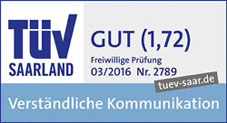 Siegel TÜV Saarland - ERGO Verständliche Kommunikation