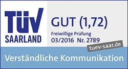 Siegel TÜV Saarland - ERGO Verständliche Kommunikation