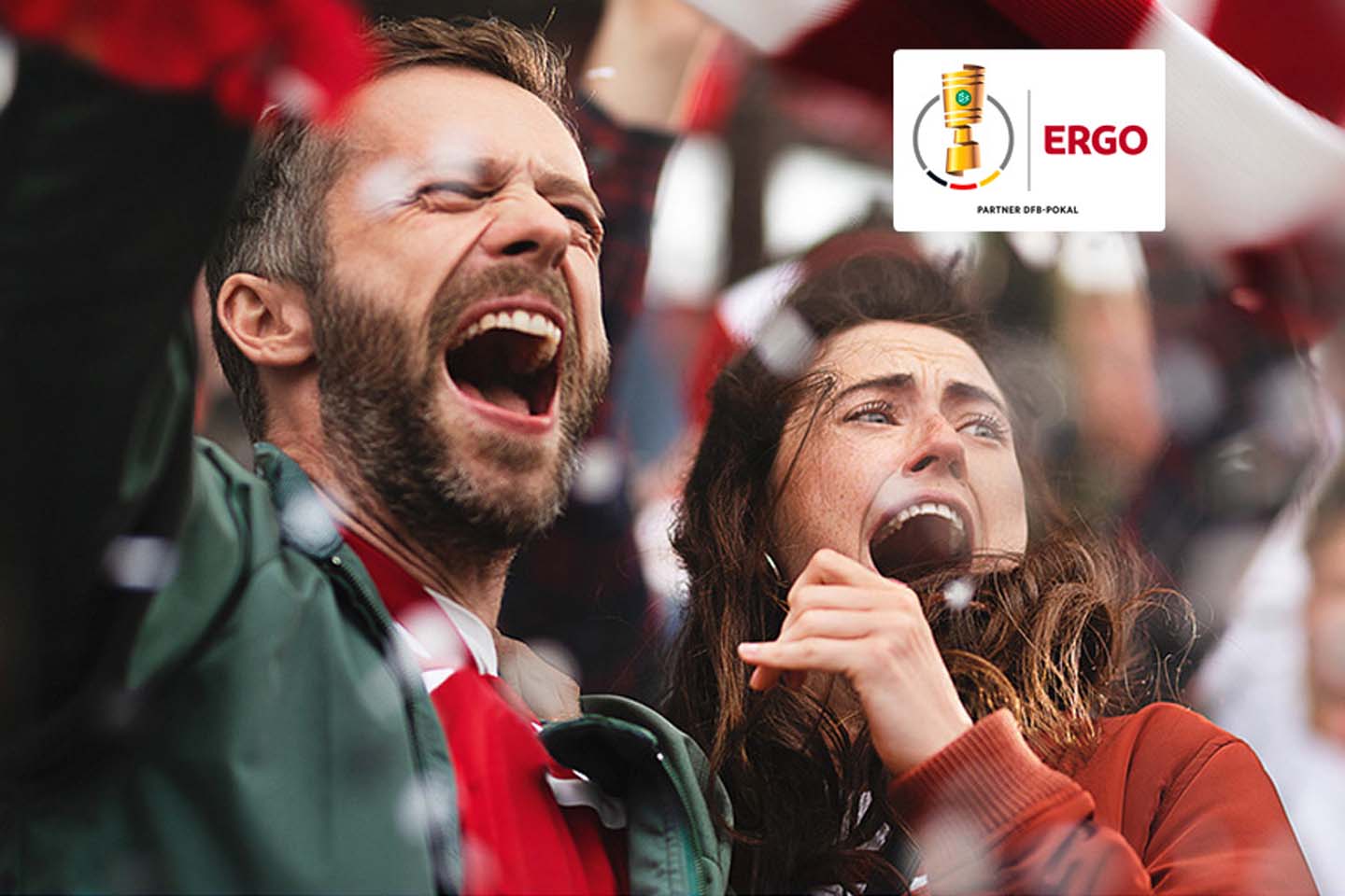 DFB-Fans jubeln im Stadion.