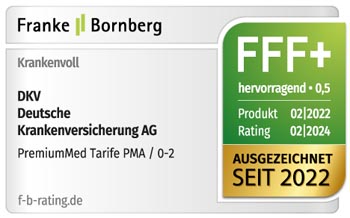 Franke & Bornberg prämiert die ERGO Krankenvollversicherung Tarif PremiumMed mit FFF hervorragend.