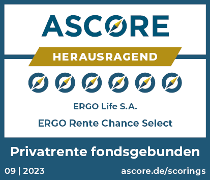 Testsiegel: Ascore prämiert die ERGO Rente Chance Select mit Herausragend.