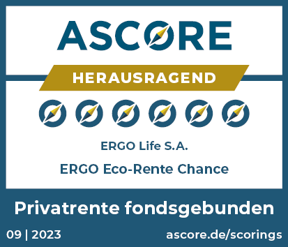 Testsiegel: Ascore prämiert die ERGO Eco-Rente Chance mit Herausragend.